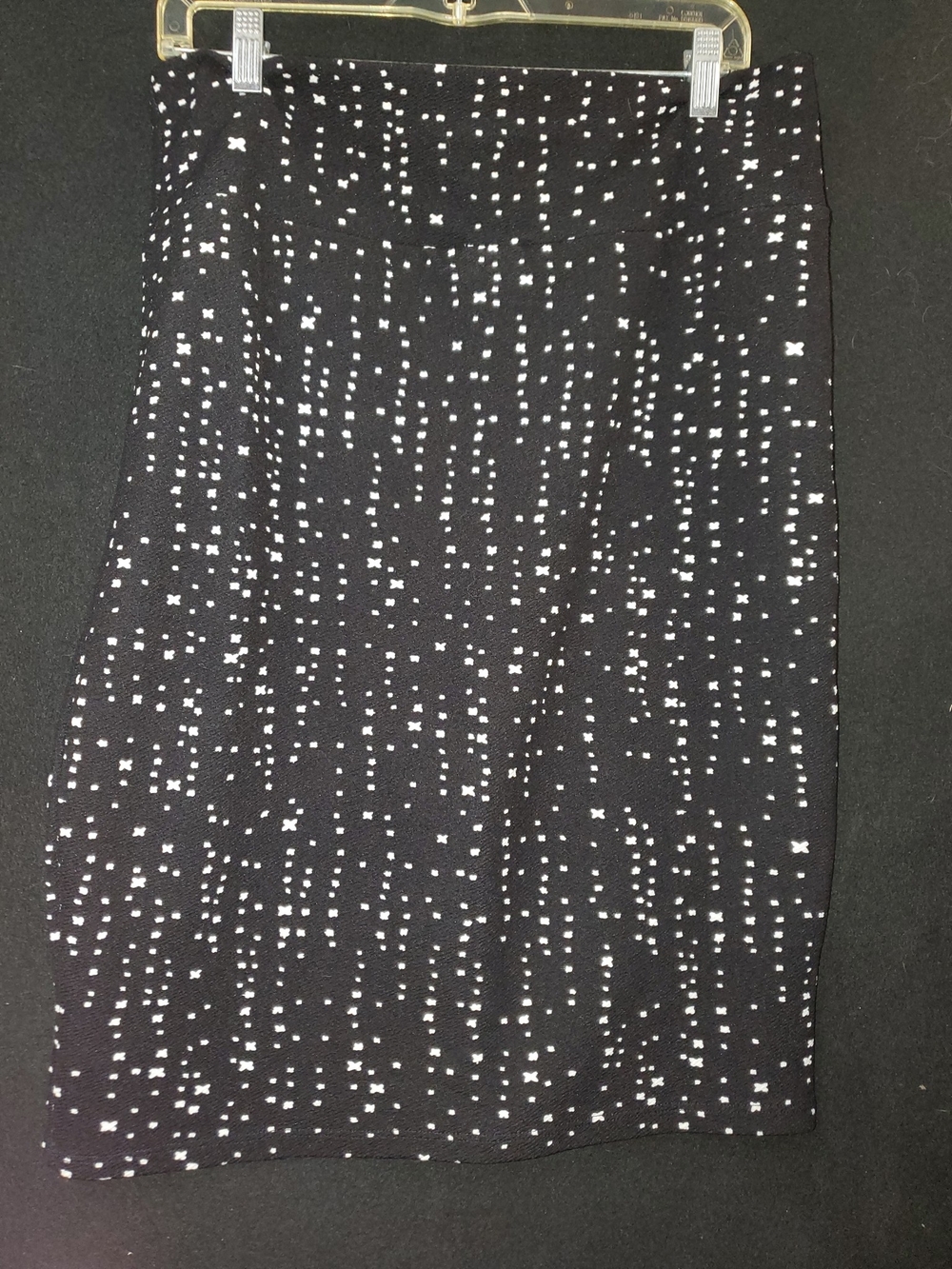 LuLaRoe Black Pencil Skirt with White Dot Grid Cassie Skirt